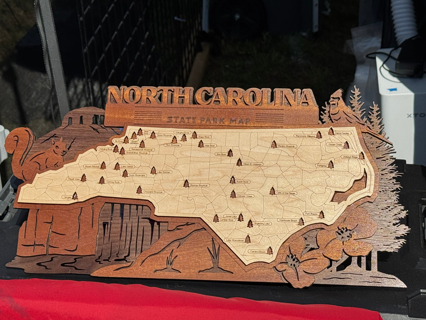 North Carolina Parks Journey Map | Explore Carolina’s Beauty | Unique Travel Gift for Nature Lovers & Adventurers