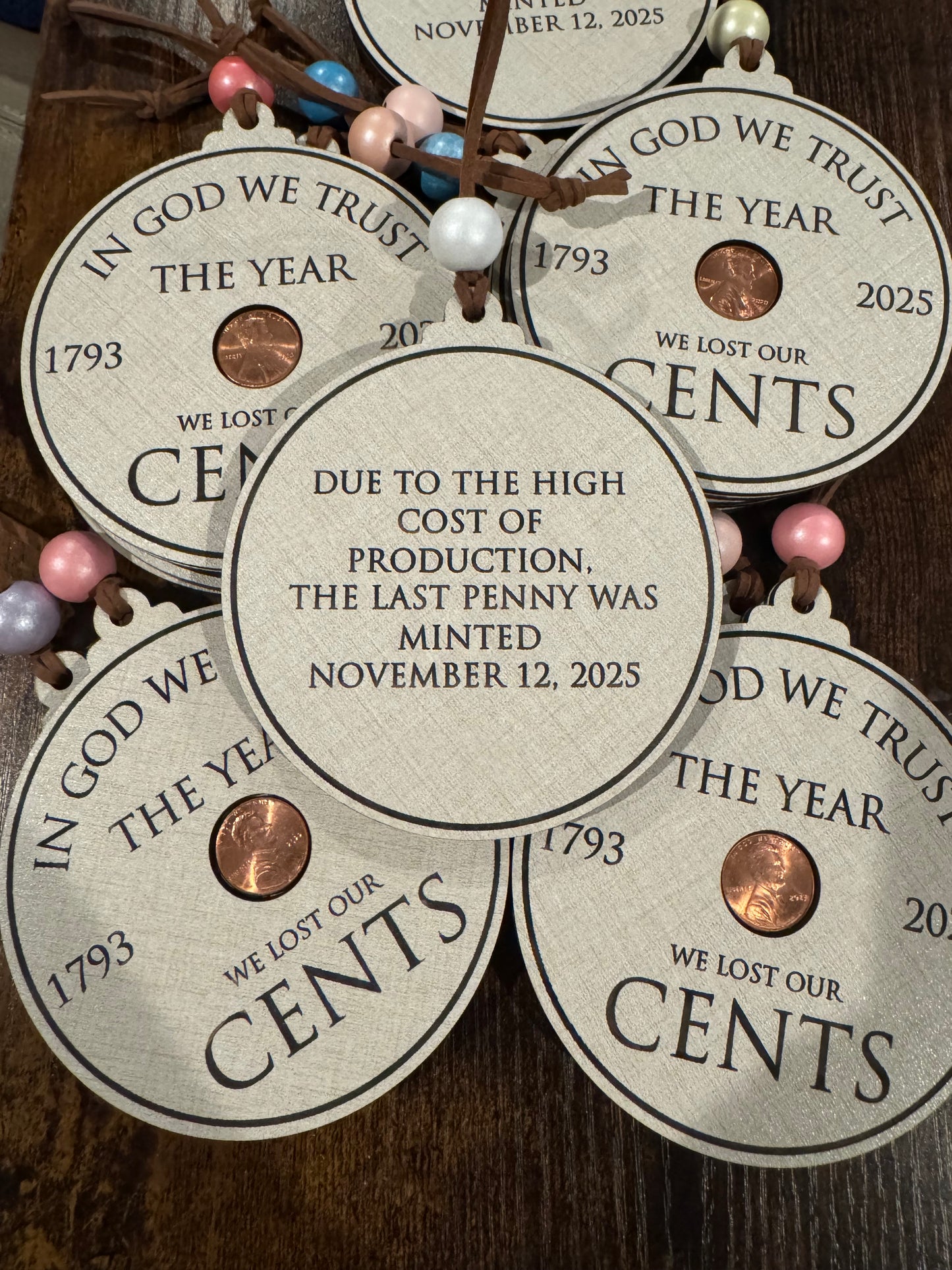 Last Penny Ornament | We Lost Our Cents | Funny Historical Christmas Ornament | Penny Keepsake Gift | Random Year Penny