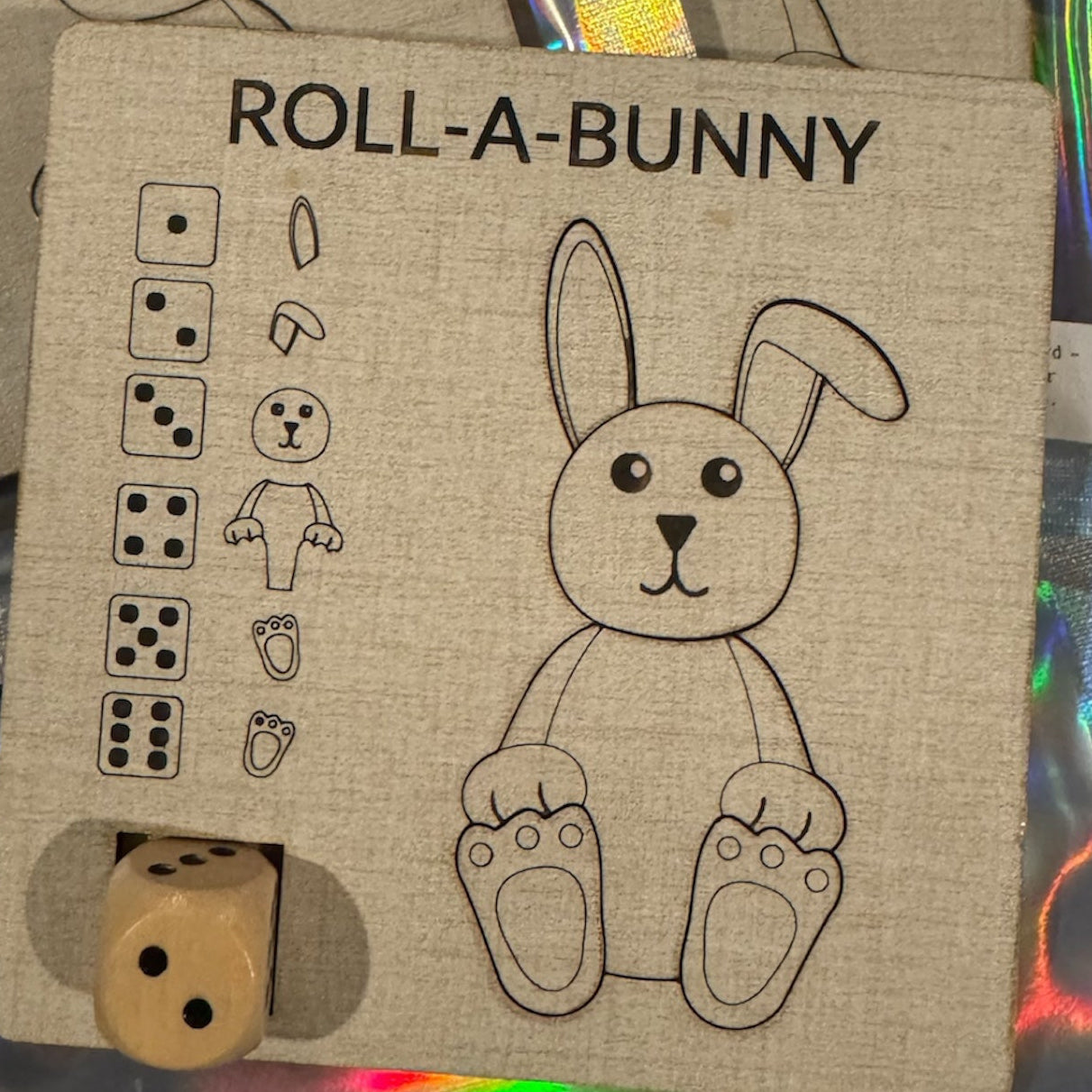 Roll-A-Game & Wooden Dice | Kids Travel Game | Screen-Free Activity | Classroom Gift | Stocking Stuffer | Handmade Wood Toy