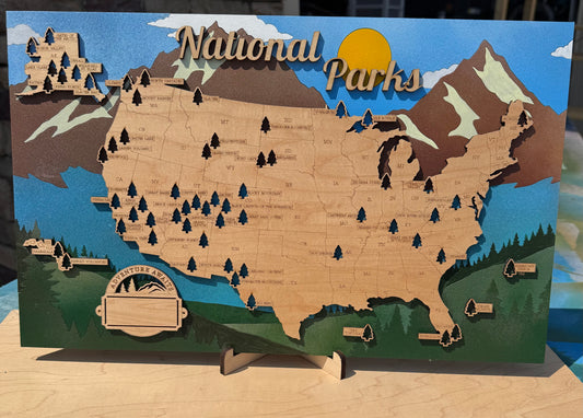 Personalized National Parks Journey Map | Explore America’s Beauty | Unique Travel Gift for Nature Lovers & Adventurers
