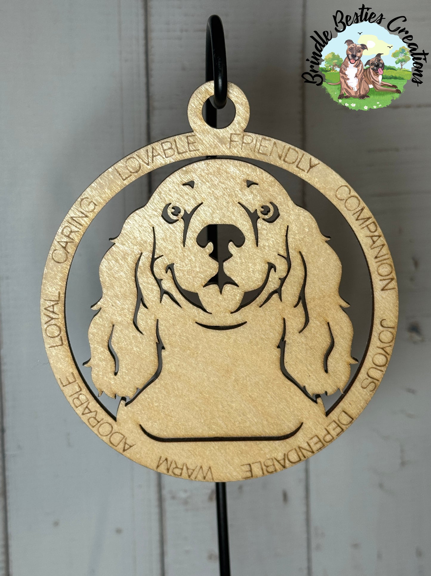 Laser-Cut Dog Breed Silhouette Ornaments β Customizable, Natural or Stained Finish