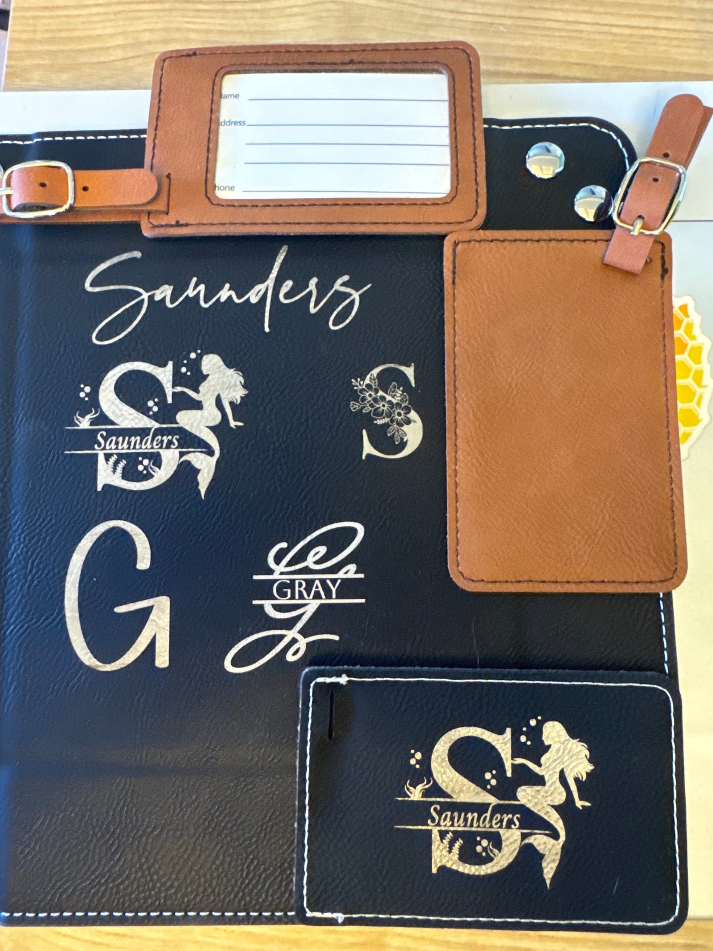 Personalized Laser-Engraved Leatherette Luggage Tag