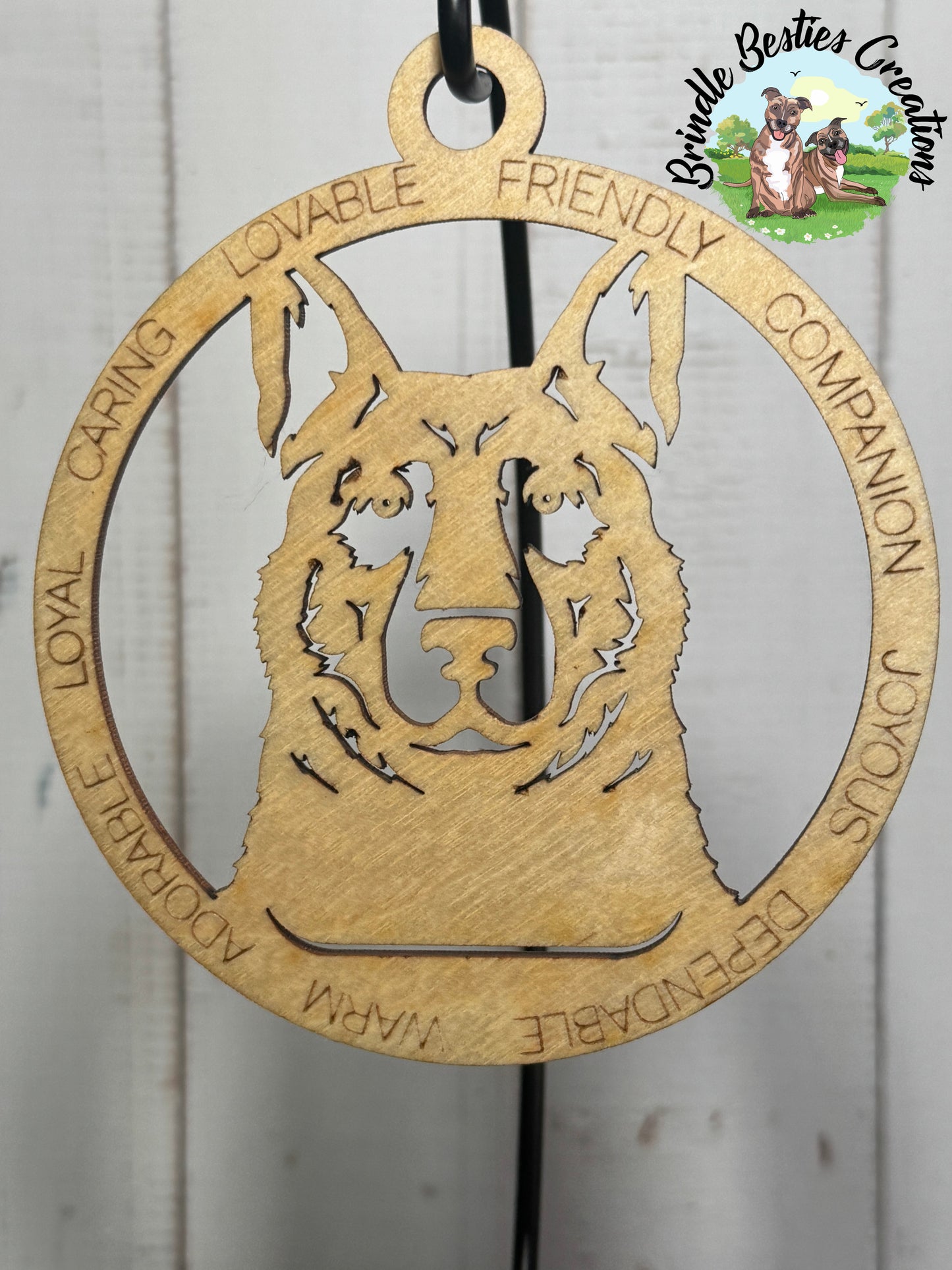 Laser-Cut Dog Breed Silhouette Ornaments β Customizable, Natural or Stained Finish
