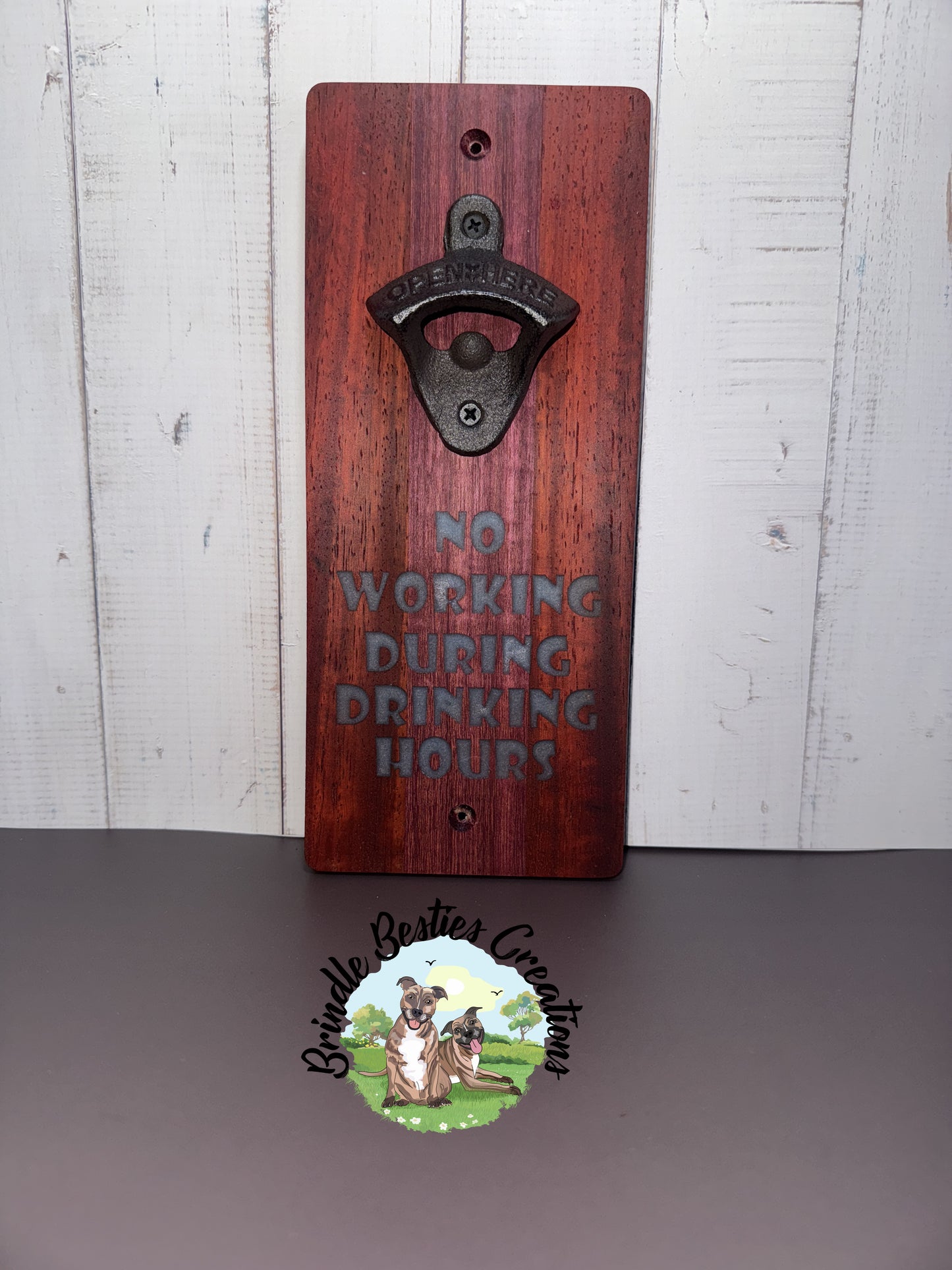 Wall-Mounted Hardwood Bottle Opener – Resin Inlay Quotes