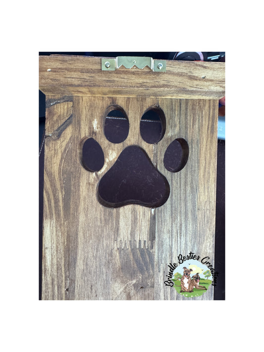Paw Print Wall Leash/Key Holder - Reclaimed Pine