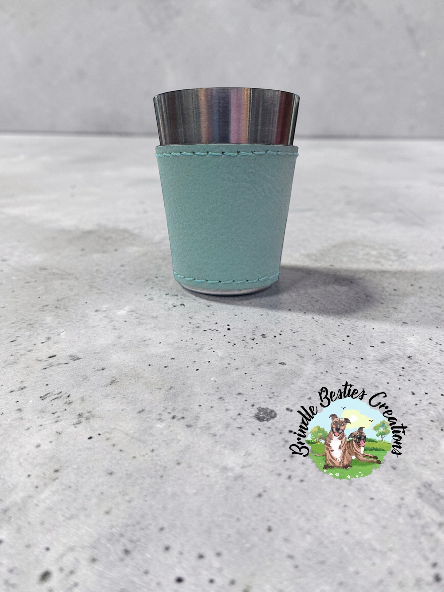 Leather Wrapped Stainless steel Shot Glass | Personalized Engraved Shot Glass
