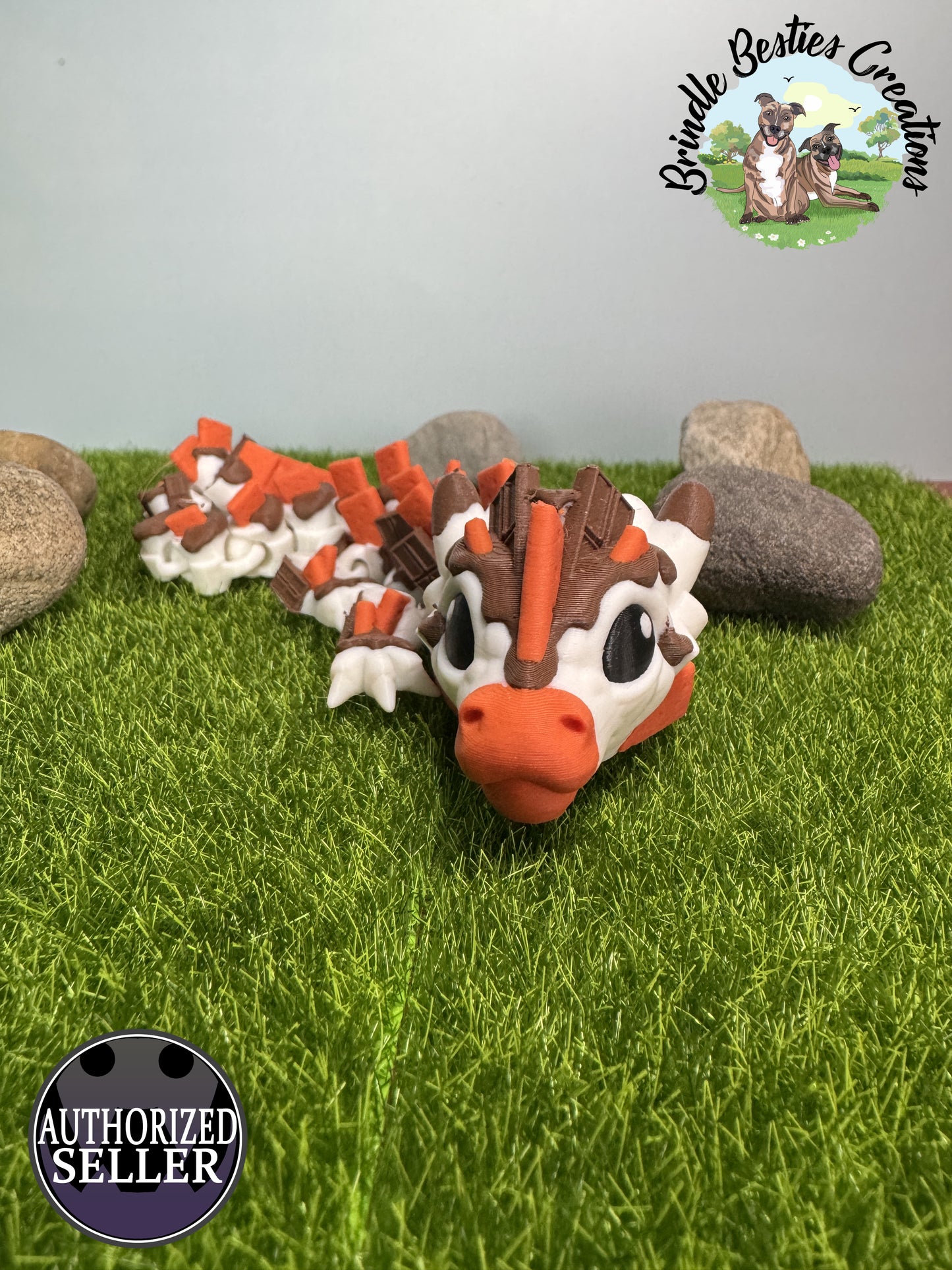 Cinderwing3D S’mores Wingless Dragon – 9" Articulated Collectible