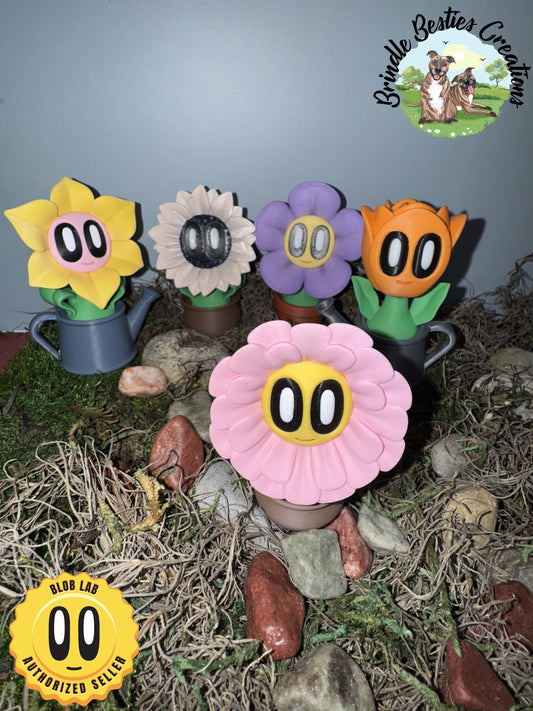 Blob Lab Flower Planter Set – 5 Figurines with Stands (Limited Color Edition)