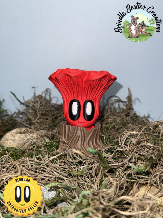 Blob Lab Mushroom Mini Planter Set – 5 Figurines with 3 Stands