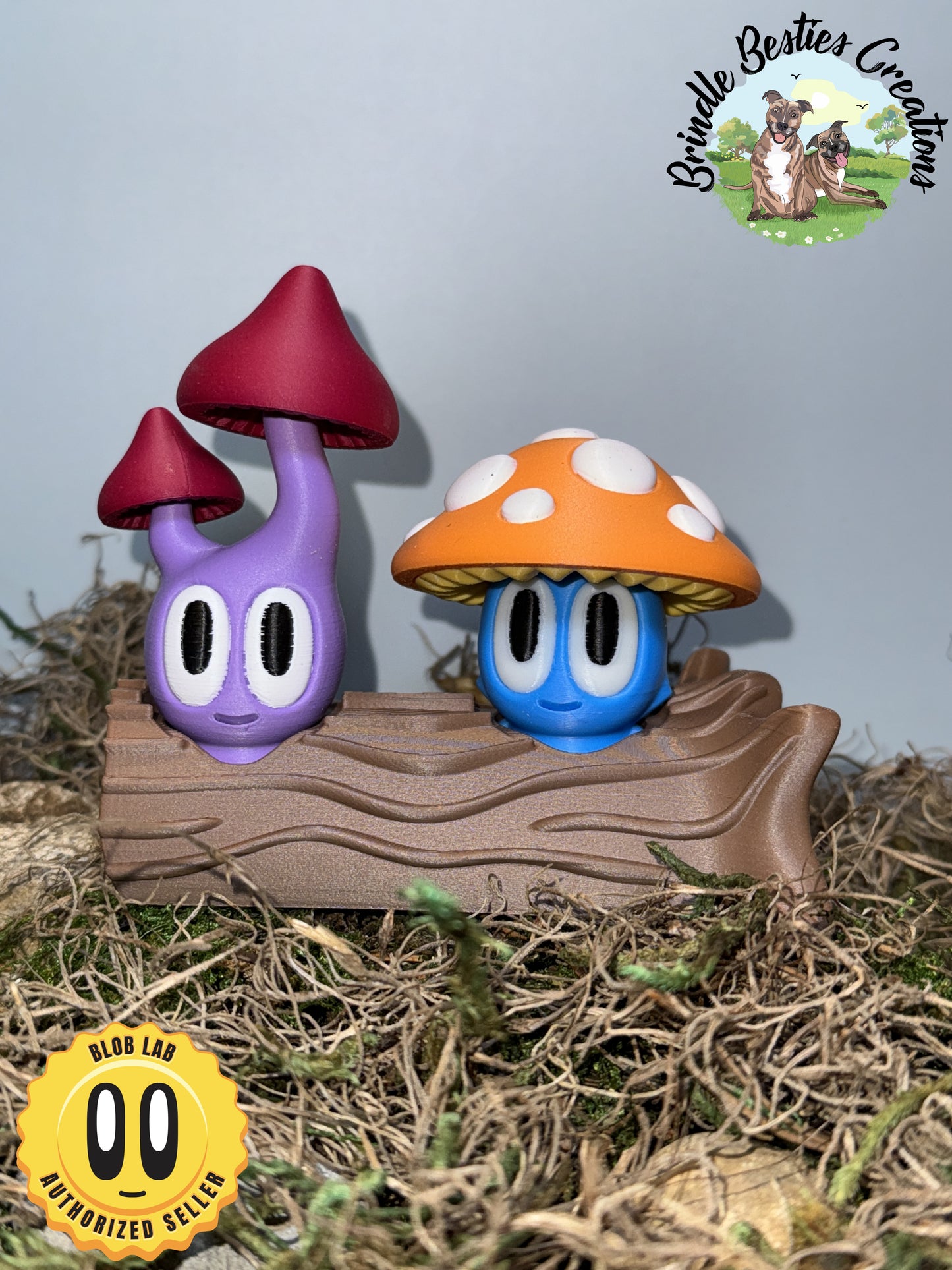 Blob Lab Mushroom Mini Planter Set – 5 Figurines with 3 Stands