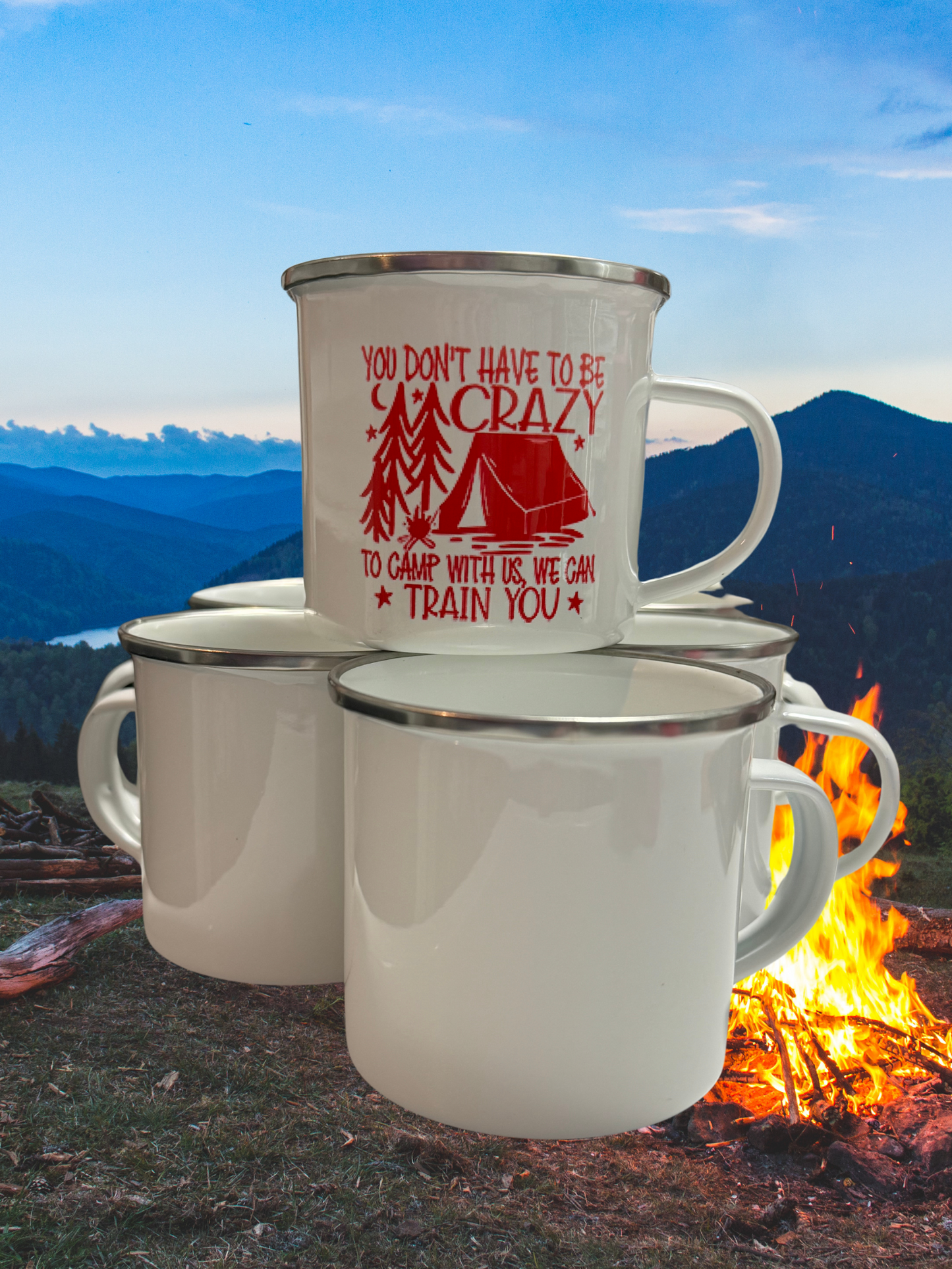 Don’t have to be crazy - Camping Enamel Mug 12 oz