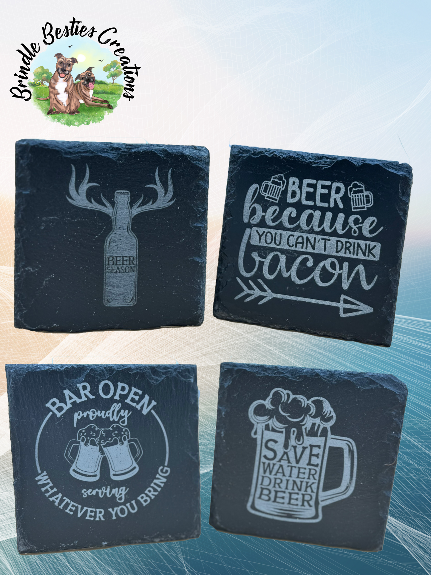 Alcohol and Beer Sayings -  Black Slate Stone Cup Coaster