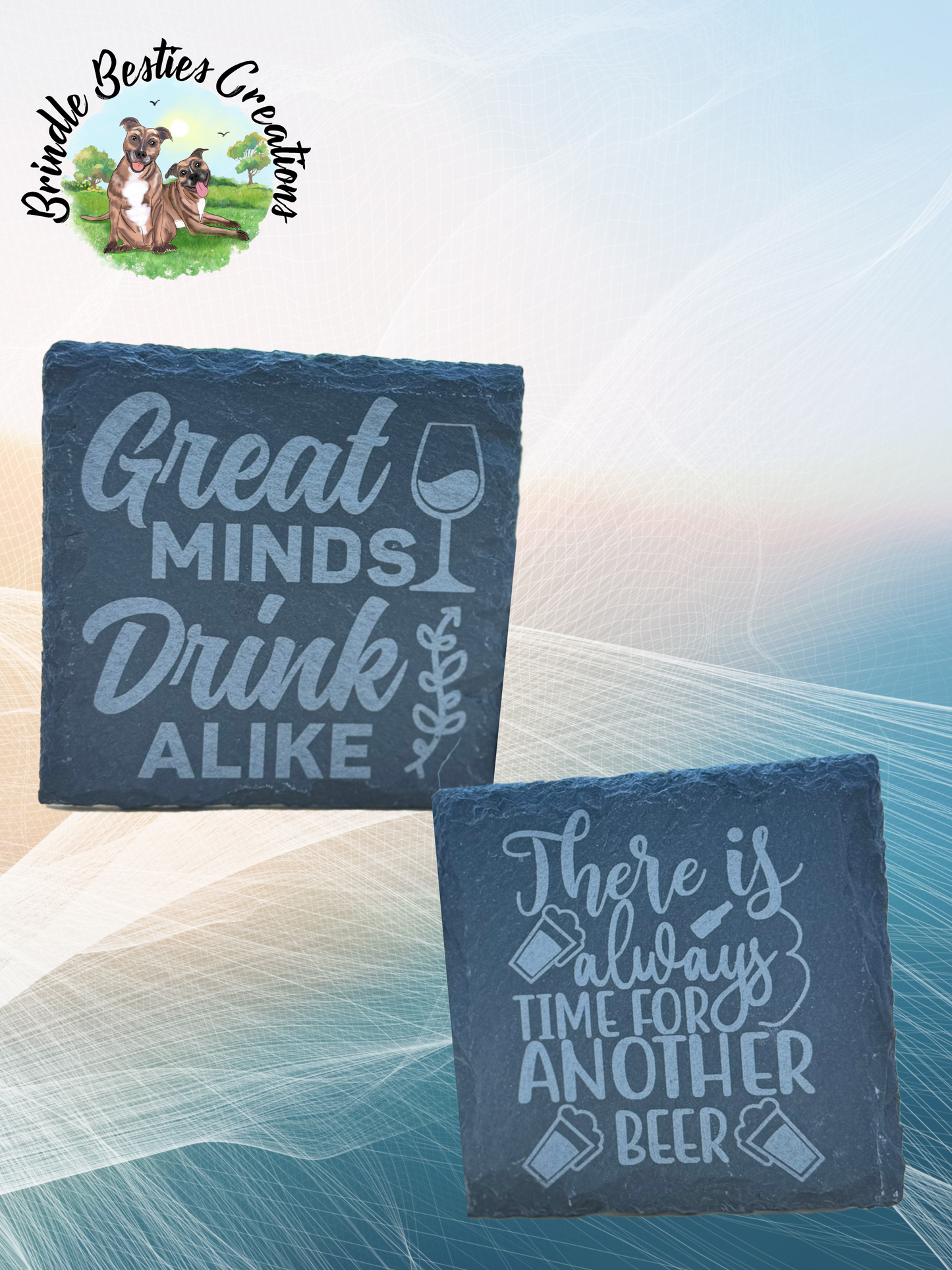 Alcohol and Beer Sayings -  Black Slate Stone Cup Coaster