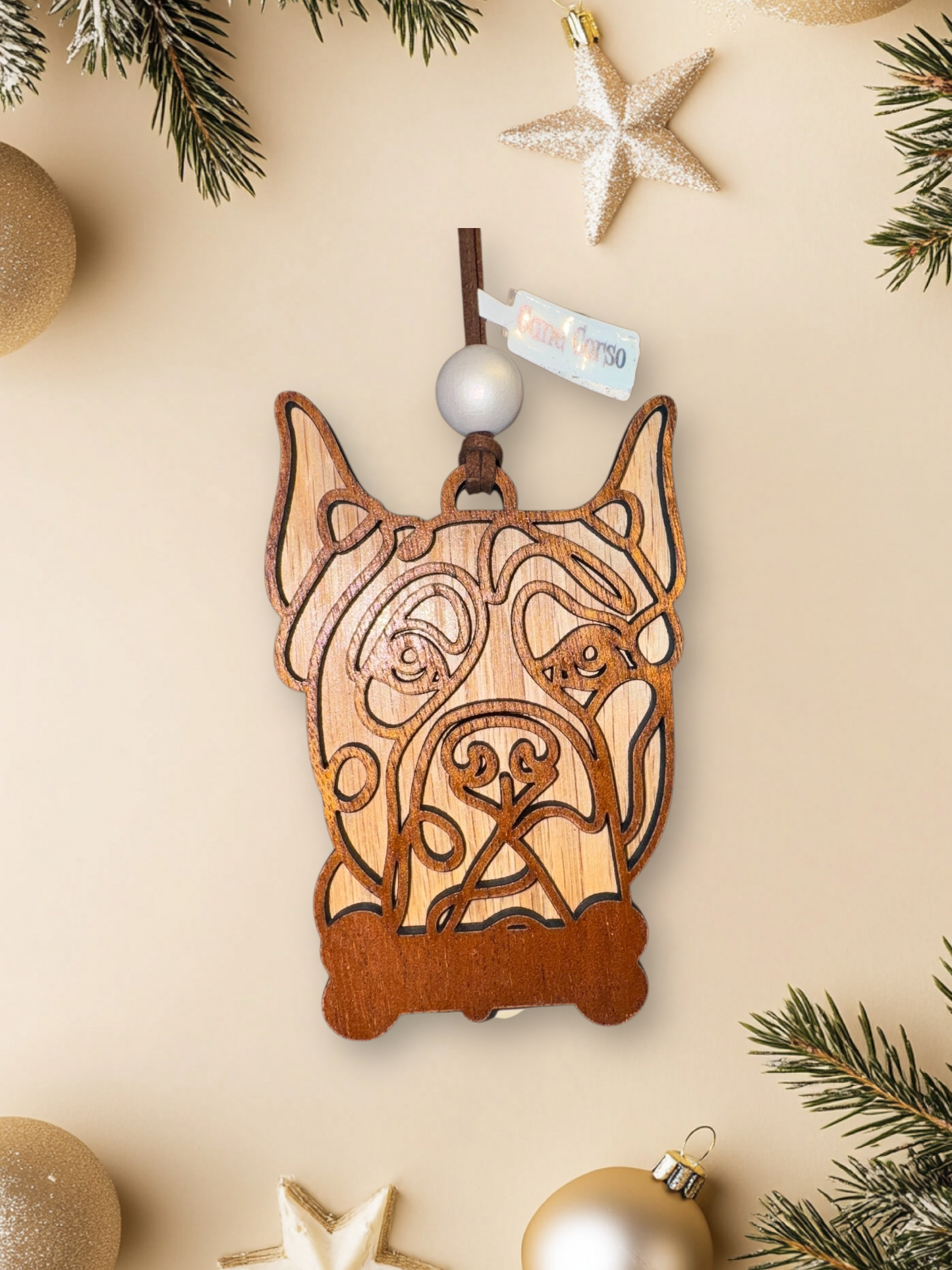 Personalized Dog Ornament | Layered Wood Pet Memorial or Keepsake
