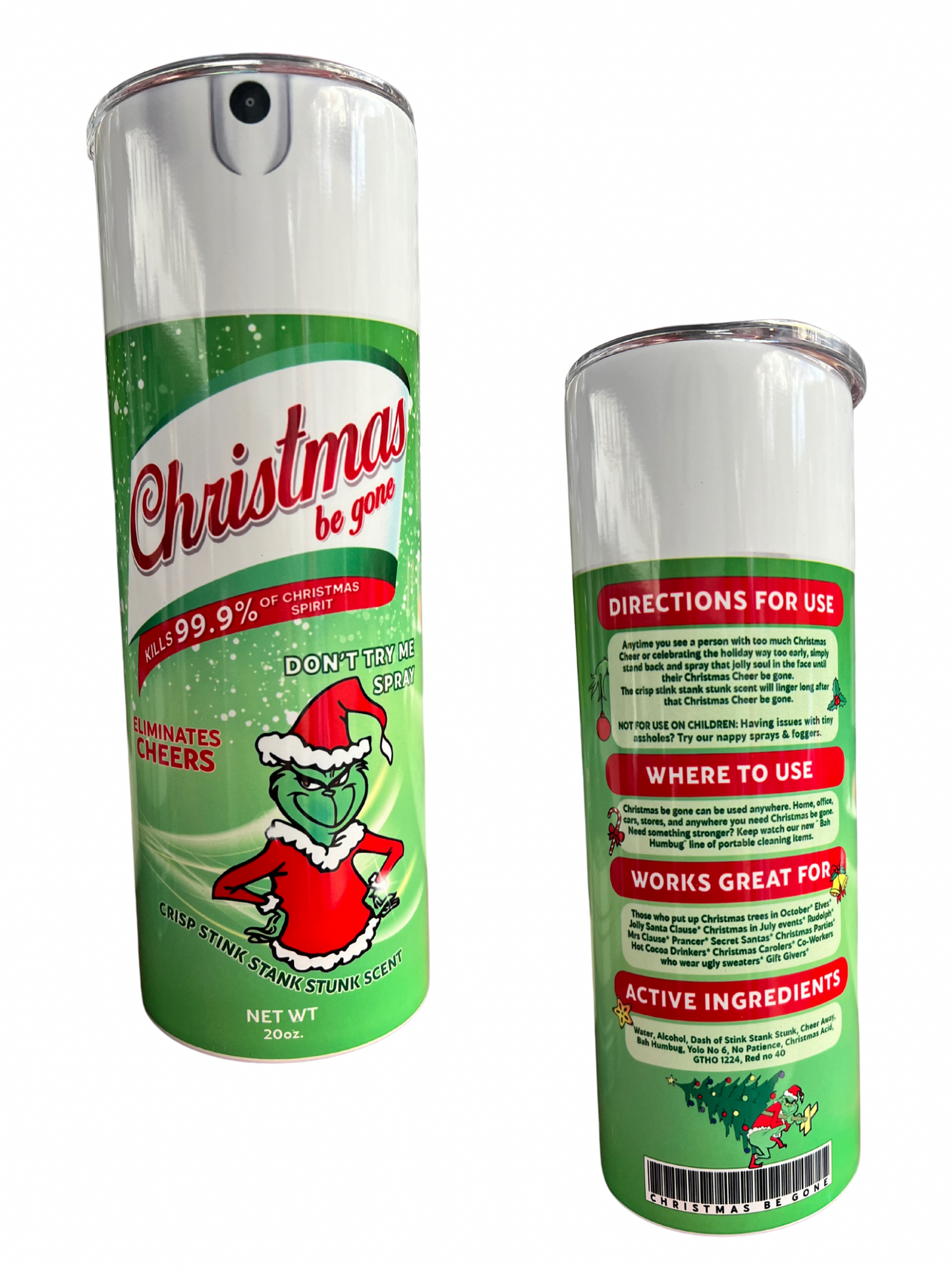 Christmas Be Gone - 20oz White skinny straight Stainless Steel Insulated