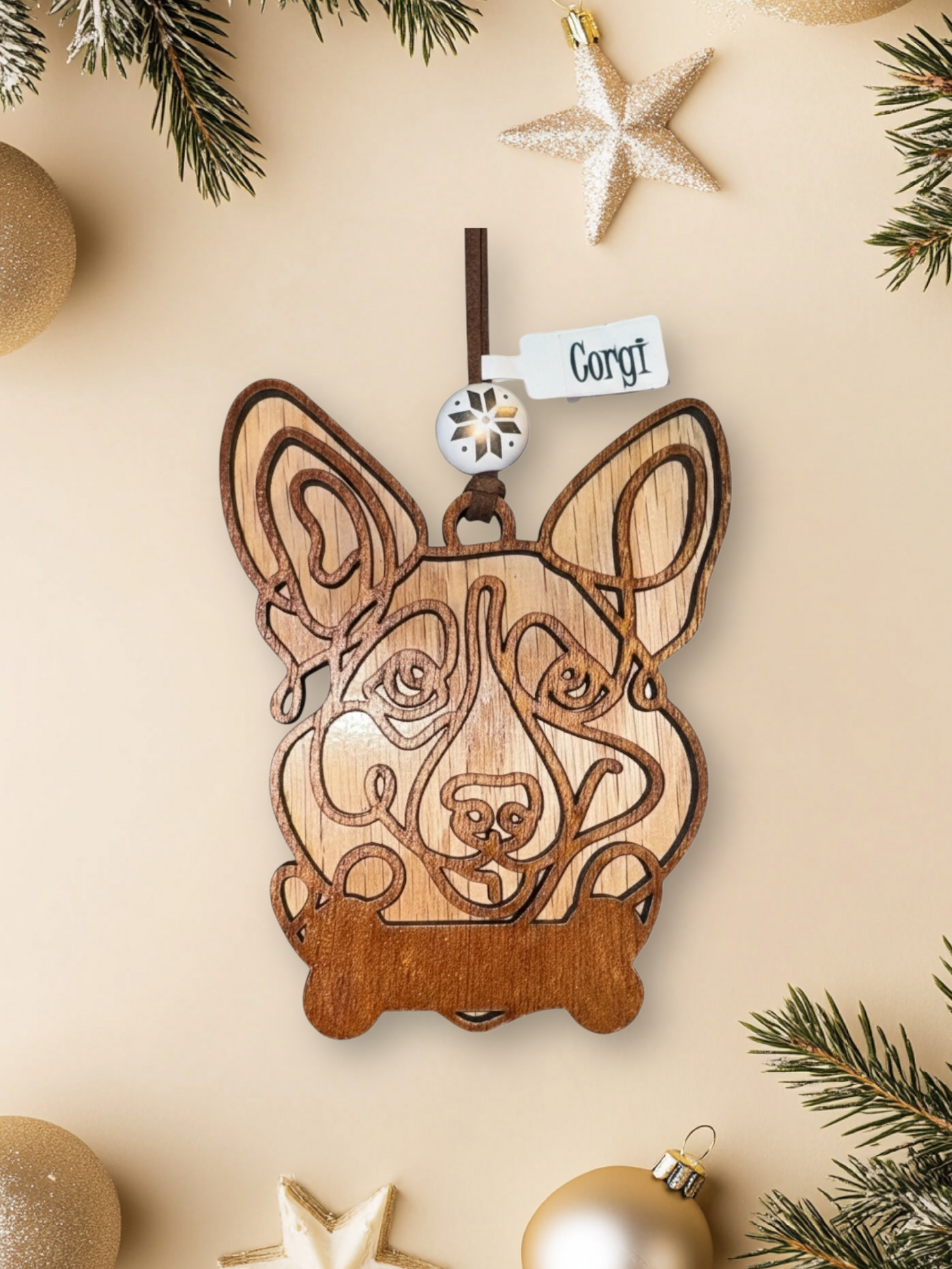 Personalized Dog Ornament | Layered Wood Pet Memorial or Keepsake