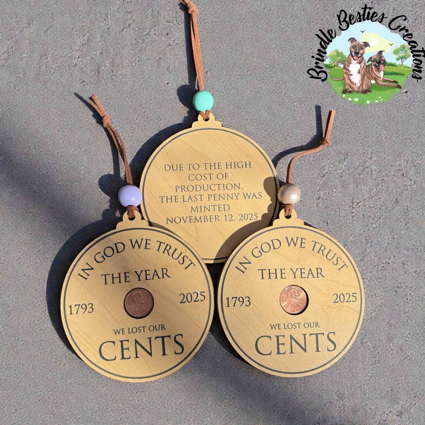 Last Penny Ornament | We Lost Our Cents | Funny Historical Christmas Ornament | Penny Keepsake Gift | Random Year Penny