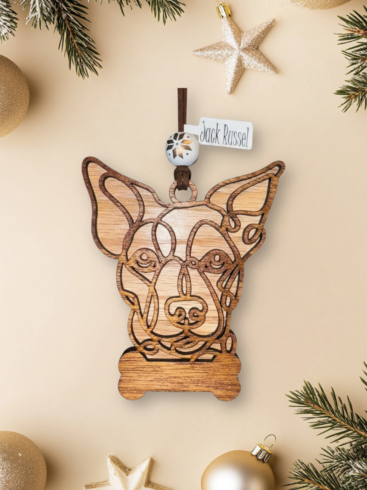 Personalized Dog Ornament | Layered Wood Pet Memorial or Keepsake