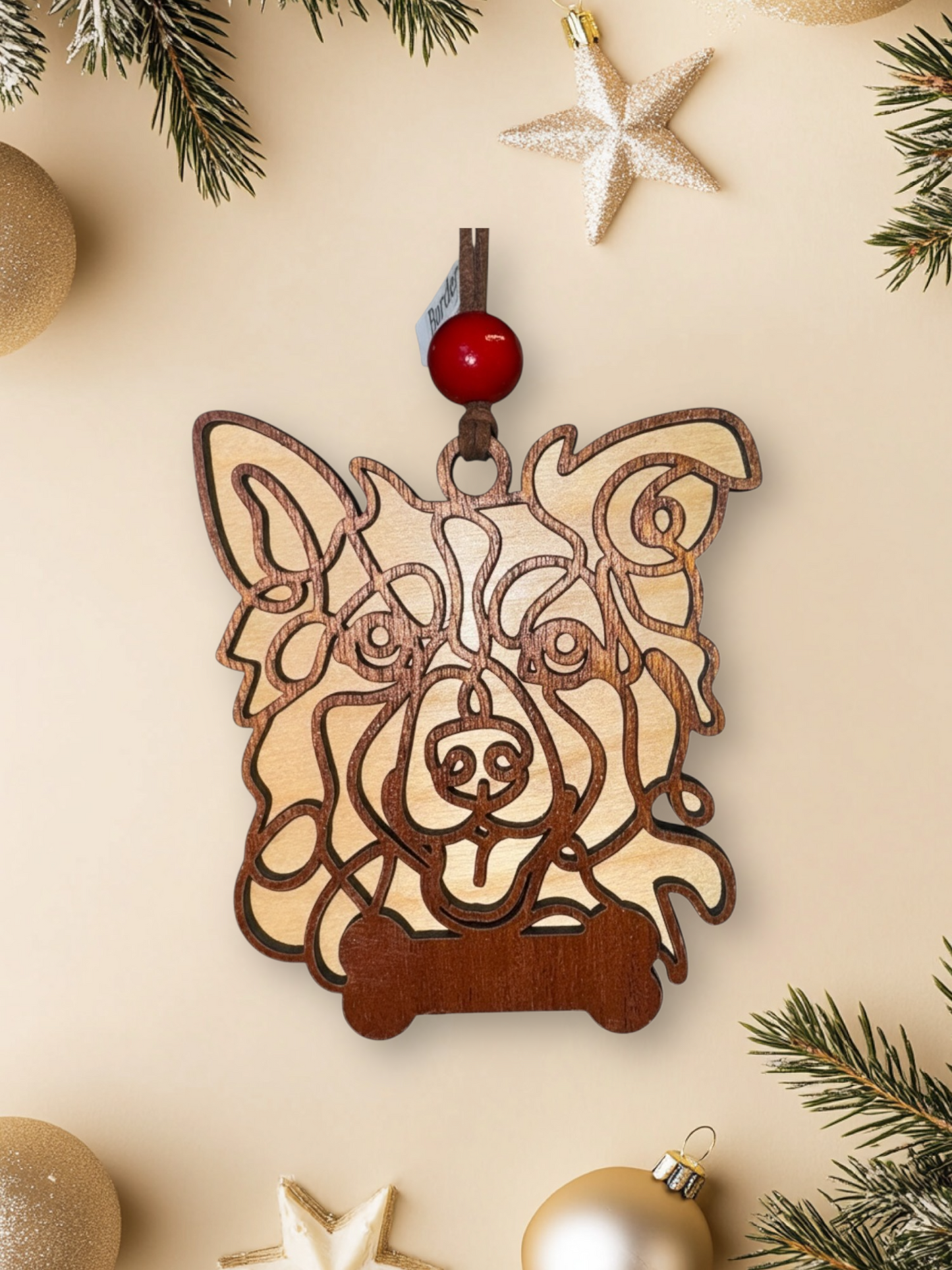 Personalized Dog Ornament | Layered Wood Pet Memorial or Keepsake