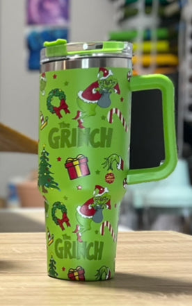 Christmas Tumbler- 40oz handled Stainless Steel Insulated