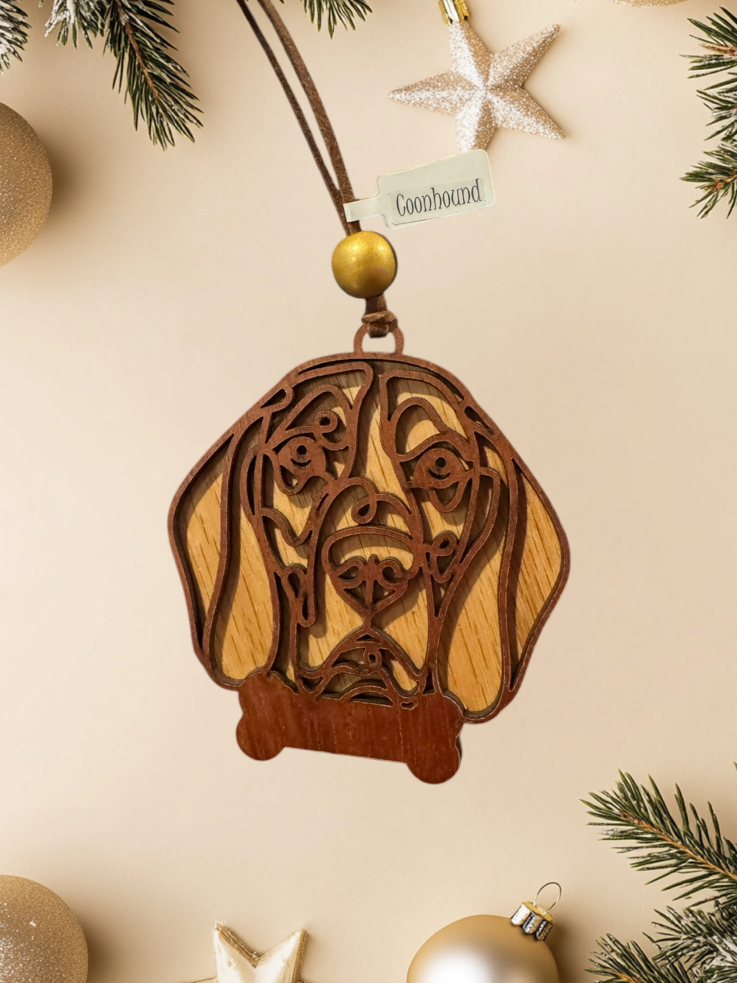 Personalized Dog Ornament | Layered Wood Pet Memorial or Keepsake