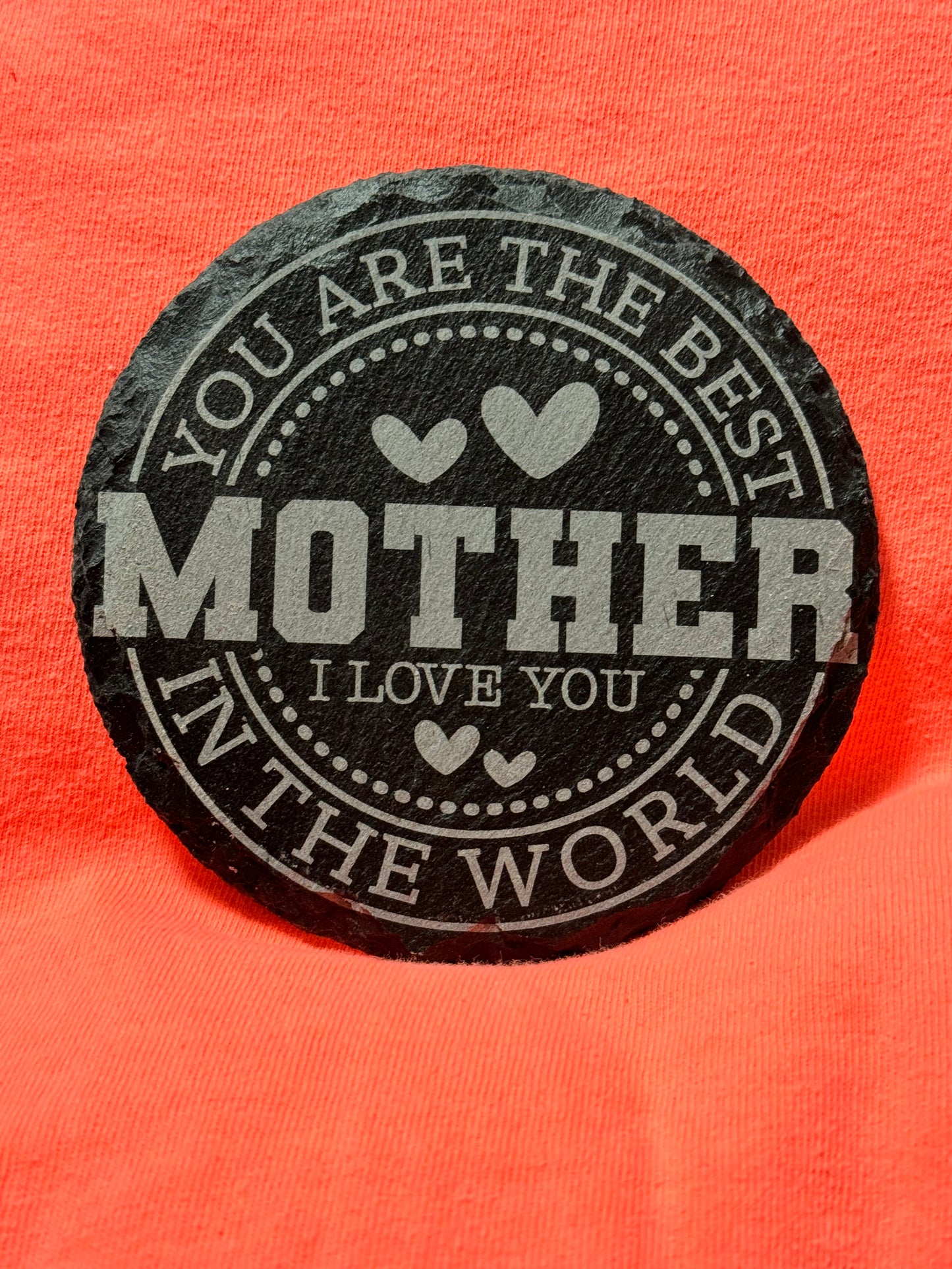 Mother's Day -  Black Slate Stone Cup Coaster