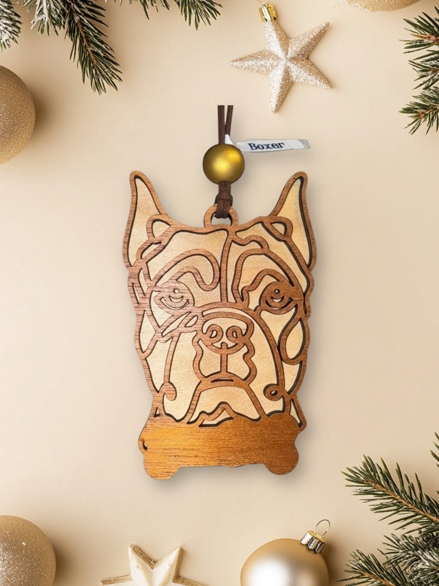 Personalized Dog Ornament | Layered Wood Pet Memorial or Keepsake
