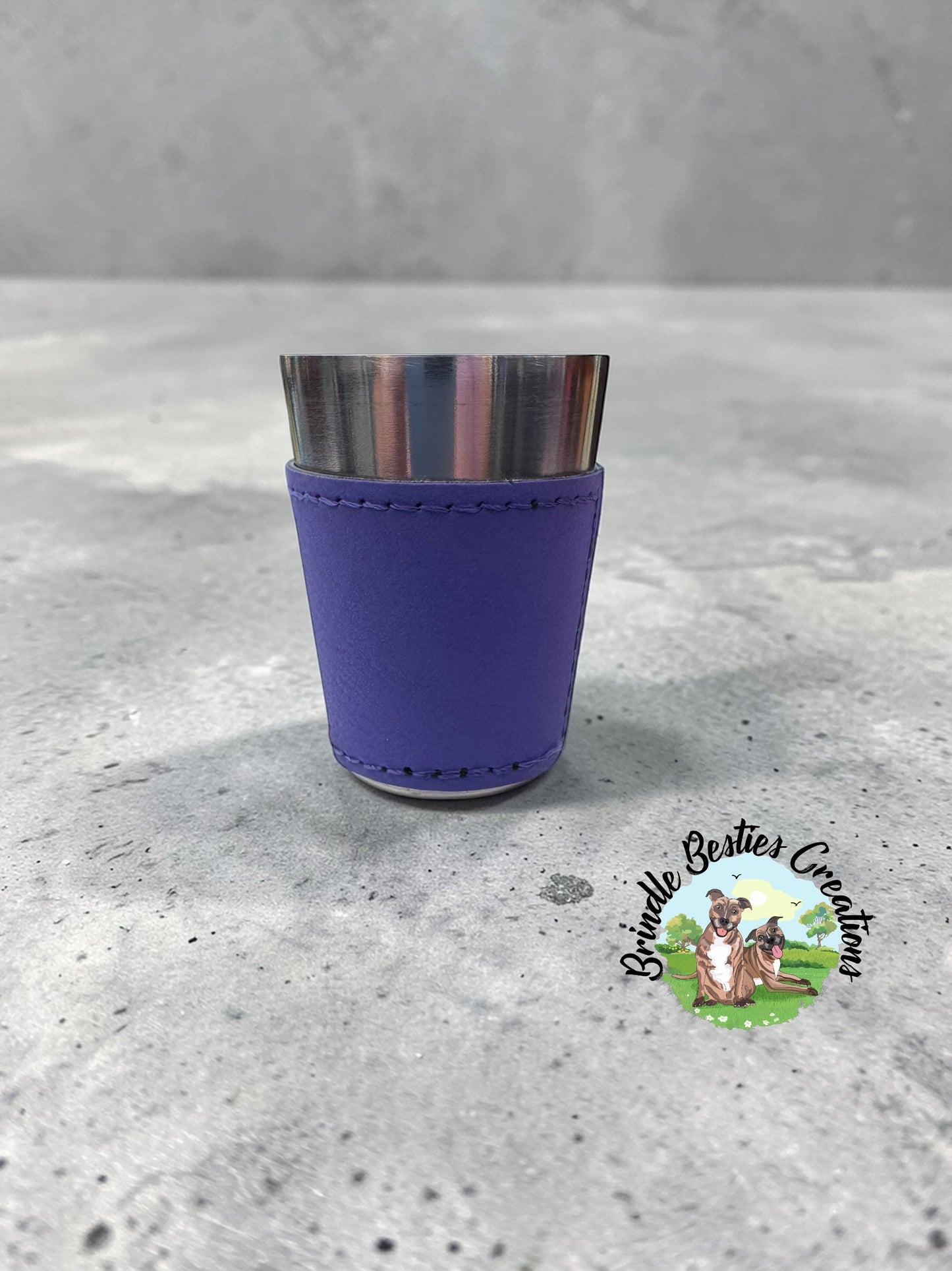 Leather Wrapped Stainless steel Shot Glass | Personalized Engraved Shot Glass