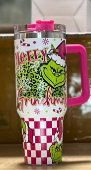 Christmas Tumbler- 40oz handled Stainless Steel Insulated