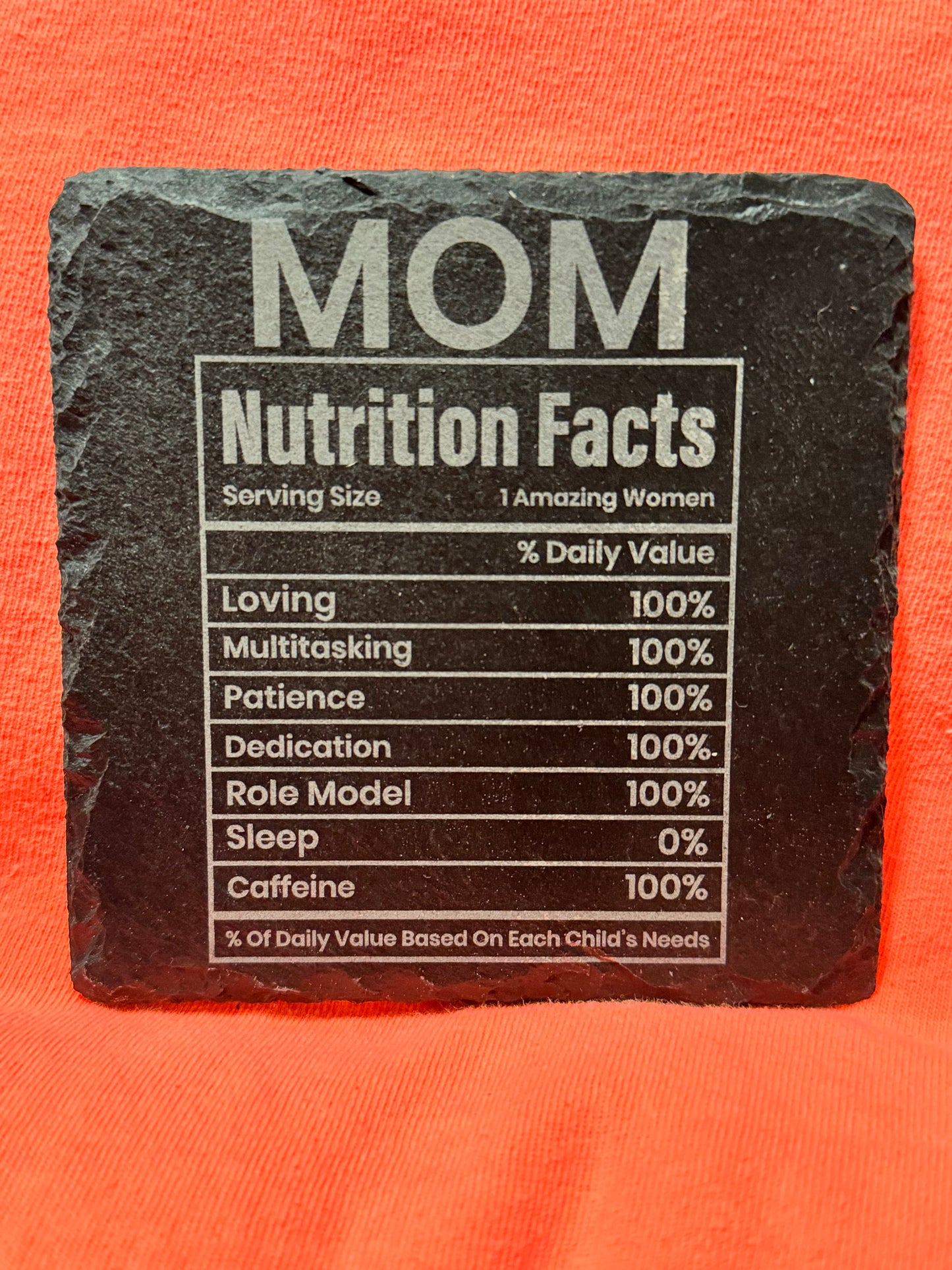 Mother's Day -  Black Slate Stone Cup Coaster