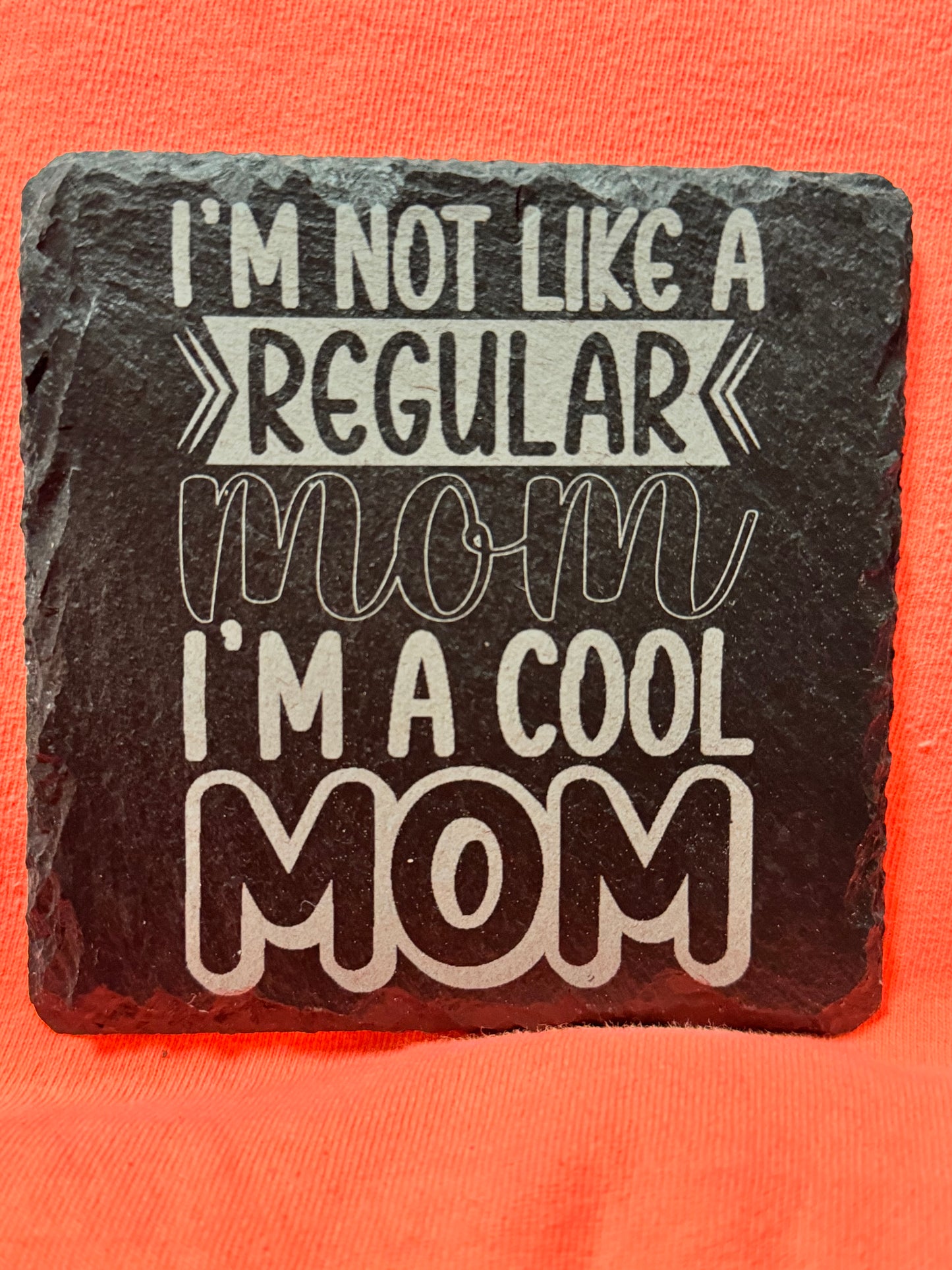 Mother's Day -  Black Slate Stone Cup Coaster