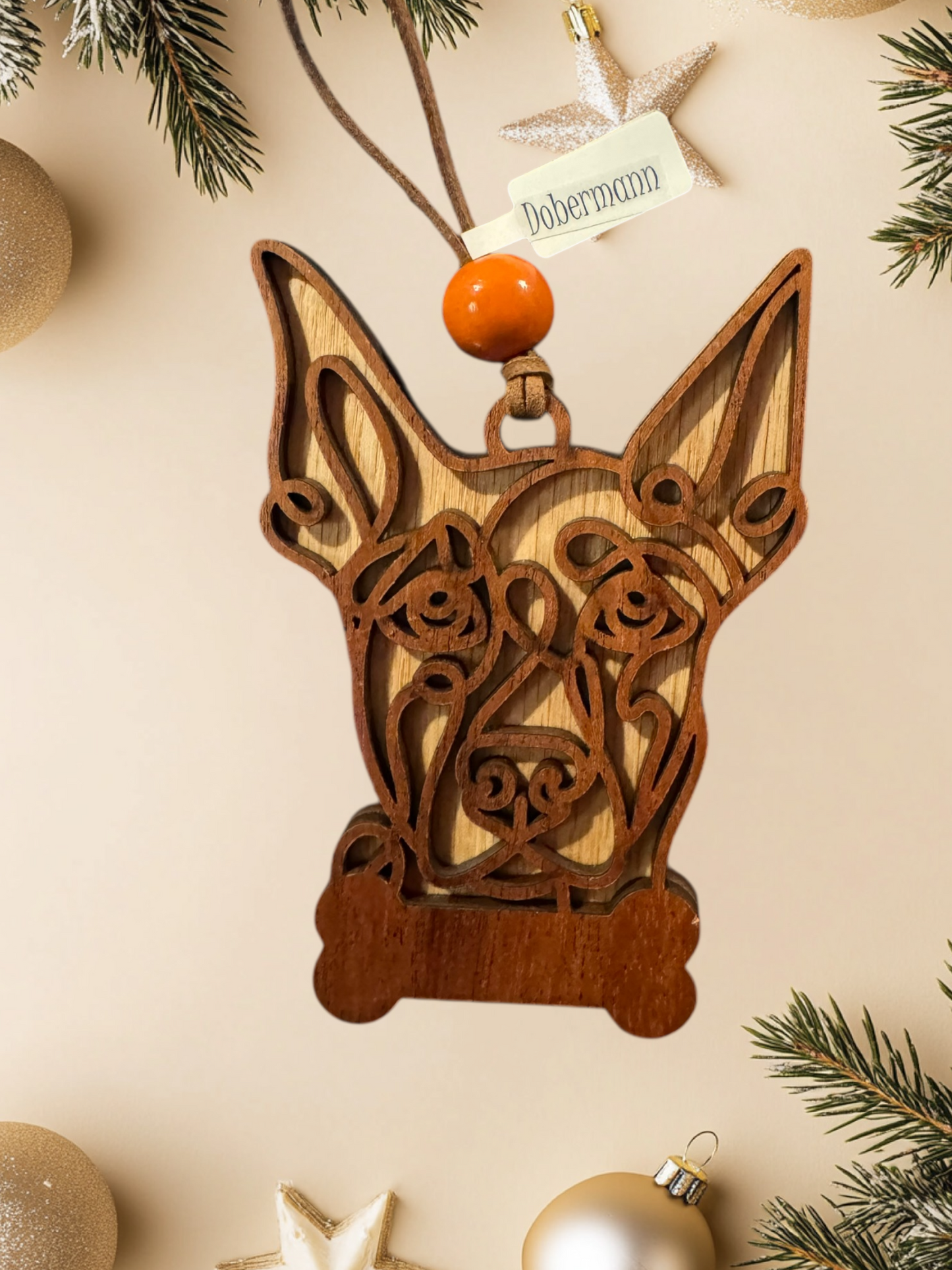 Personalized Dog Ornament | Layered Wood Pet Memorial or Keepsake