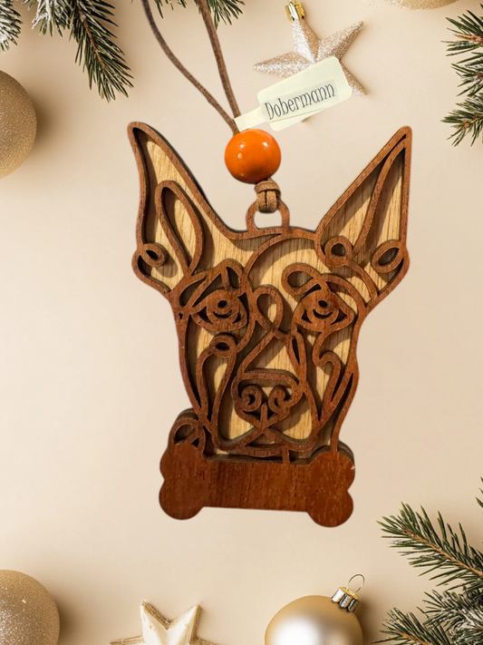Personalized Dog Ornament | Layered Wood Pet Memorial or Keepsake