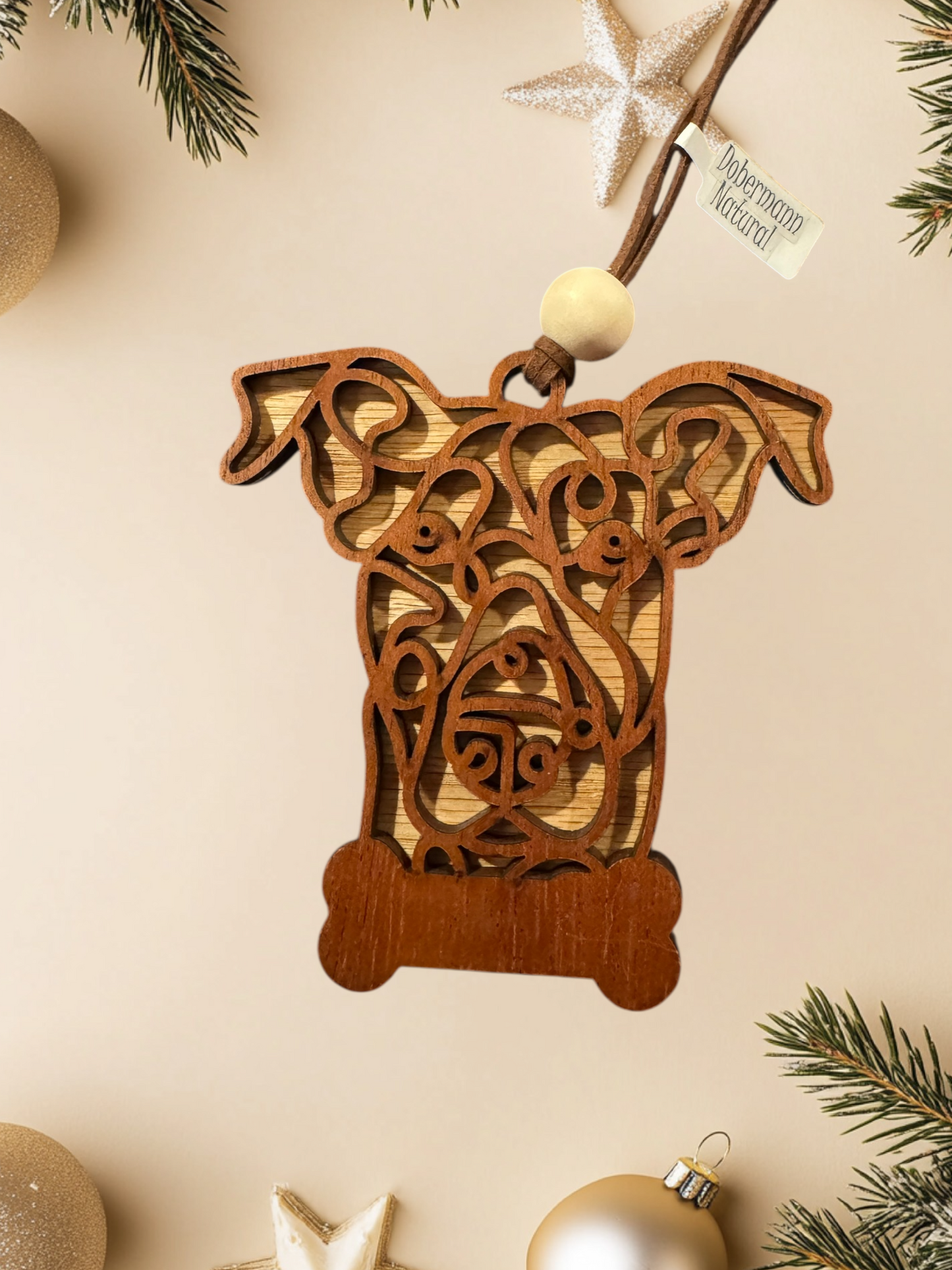 Personalized Dog Ornament | Layered Wood Pet Memorial or Keepsake