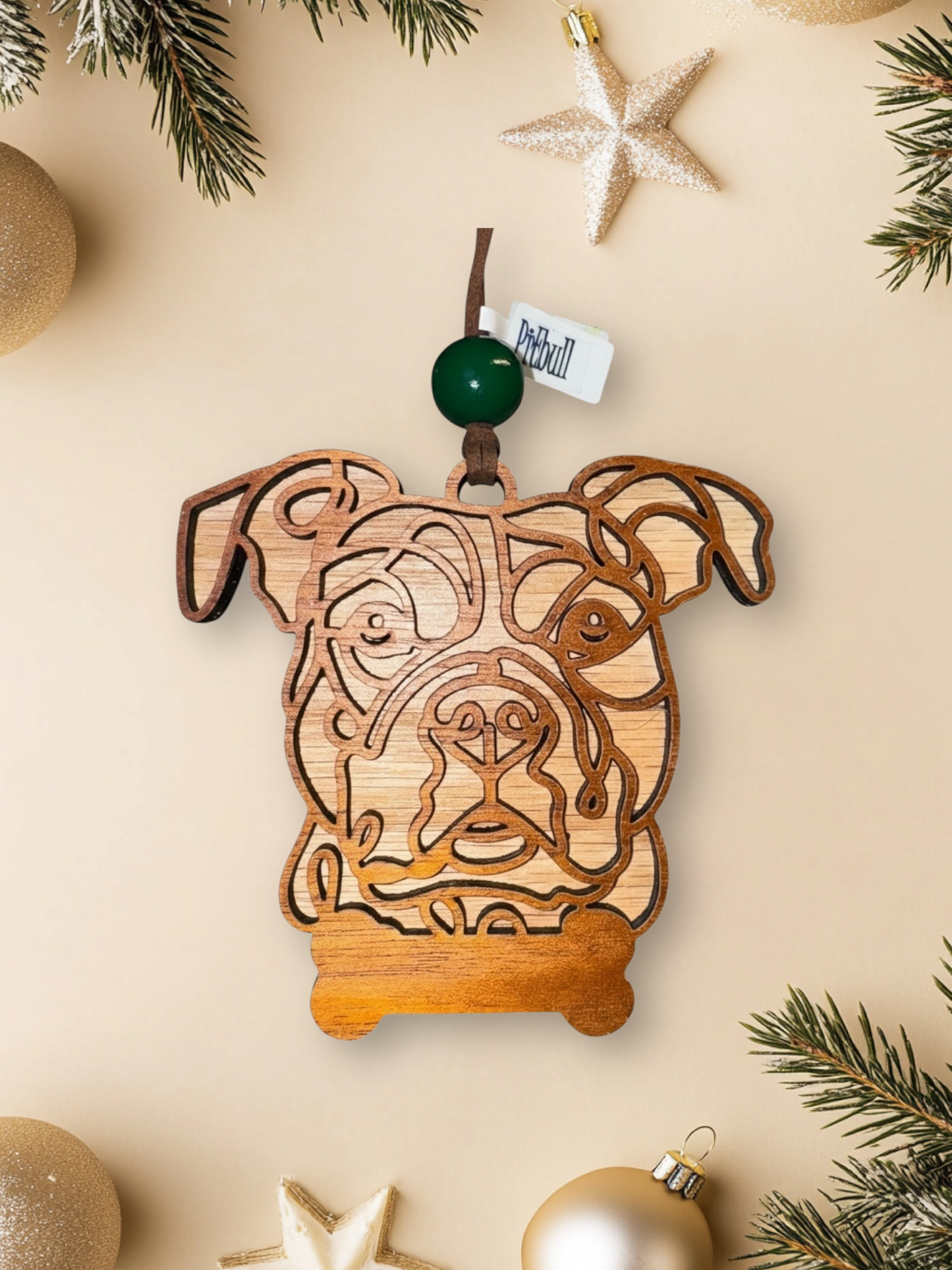 Personalized Dog Ornament | Layered Wood Pet Memorial or Keepsake
