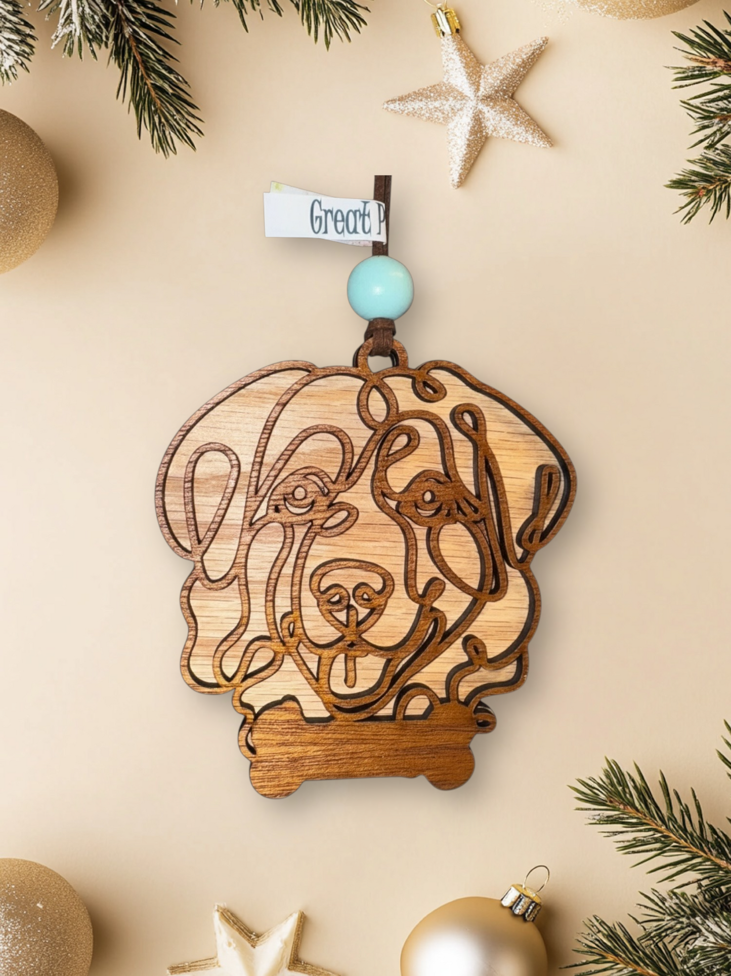 Personalized Dog Ornament | Layered Wood Pet Memorial or Keepsake