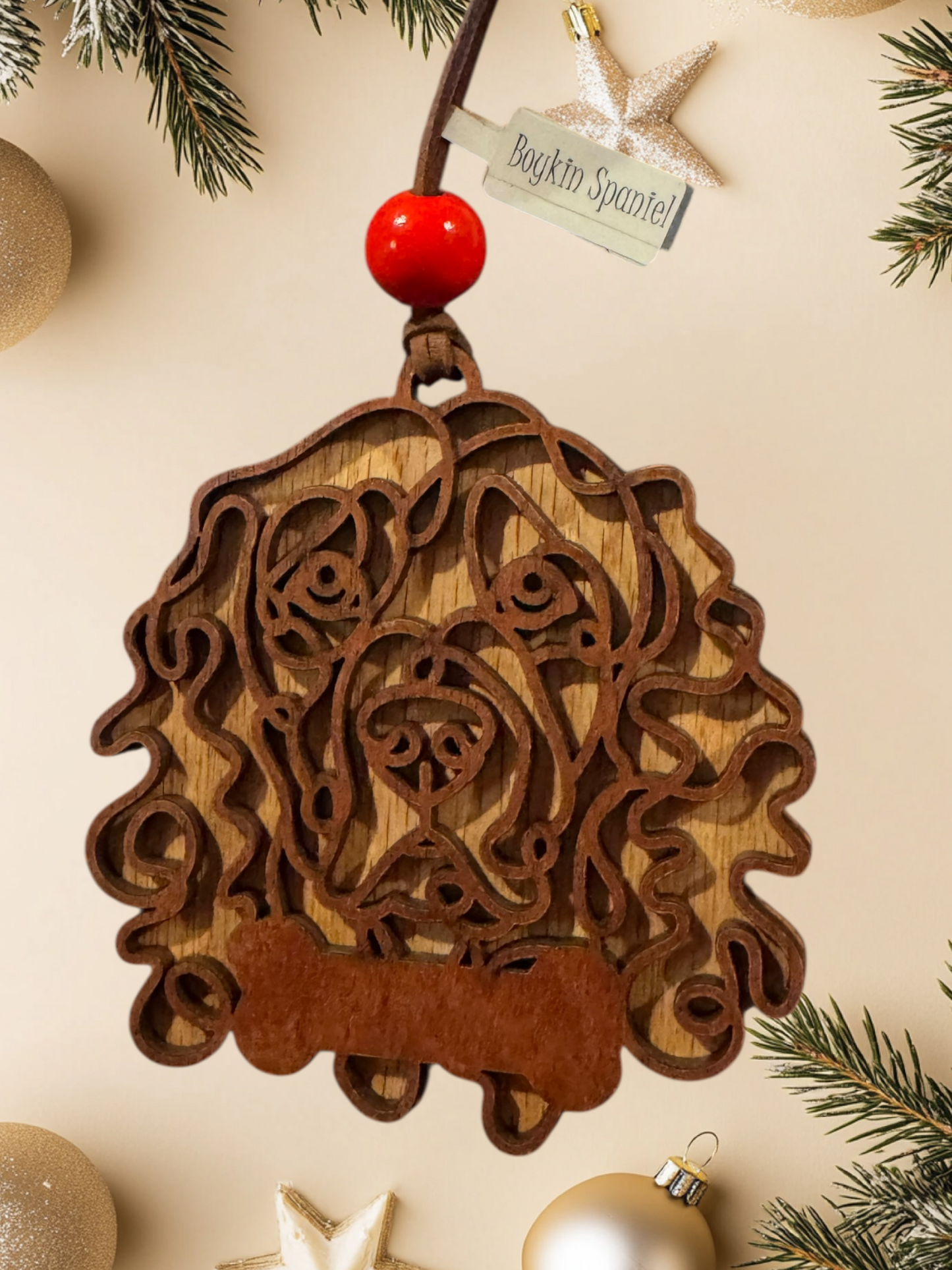 Personalized Dog Ornament | Layered Wood Pet Memorial or Keepsake