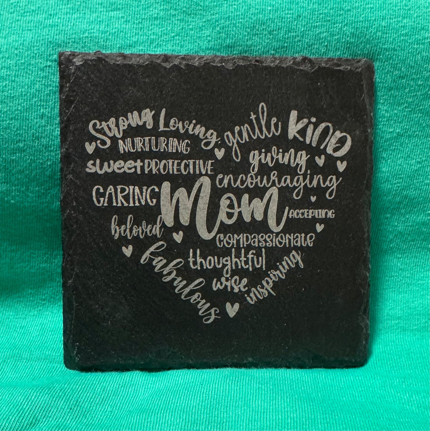 Mother's Day -  Black Slate Stone Cup Coaster