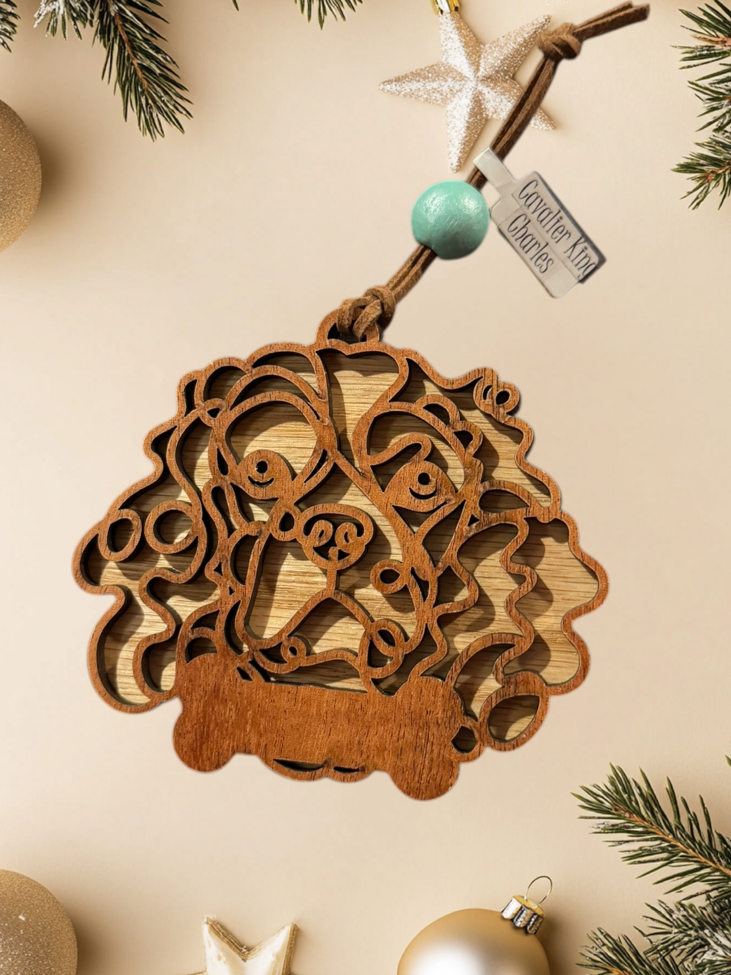 Personalized Dog Ornament | Layered Wood Pet Memorial or Keepsake