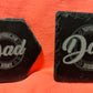 Father's Day -  Black Slate Stone Cup Coaster
