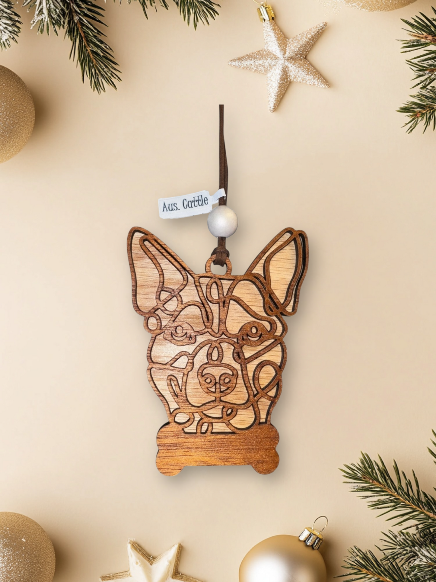 Personalized Dog Ornament | Layered Wood Pet Memorial or Keepsake