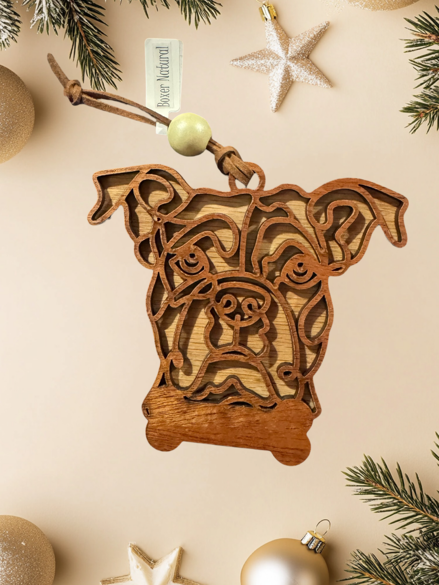 Personalized Dog Ornament | Layered Wood Pet Memorial or Keepsake