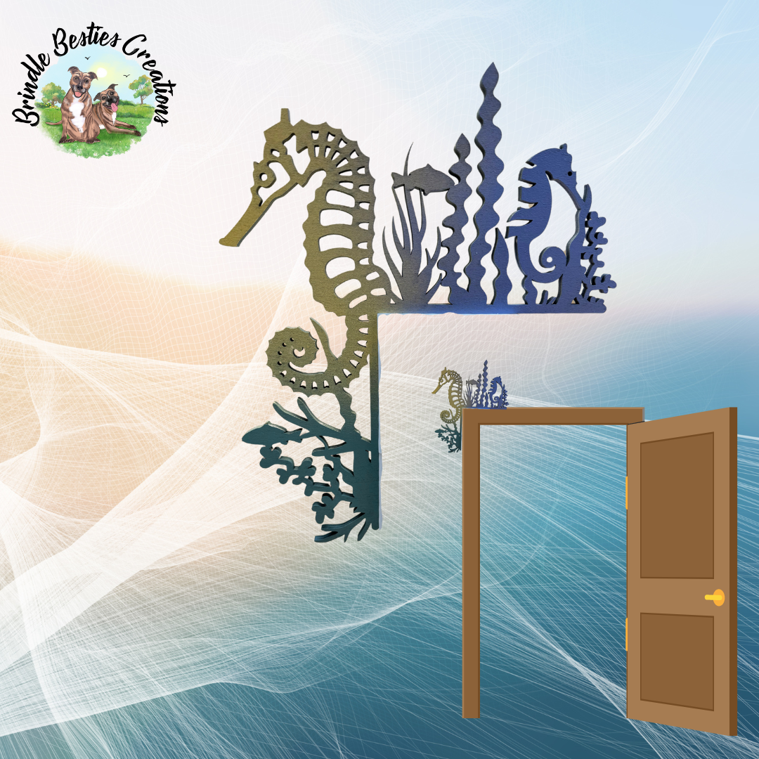 Sea Horse -  Under the Sea Decor - Wooden Door Trim Hanger