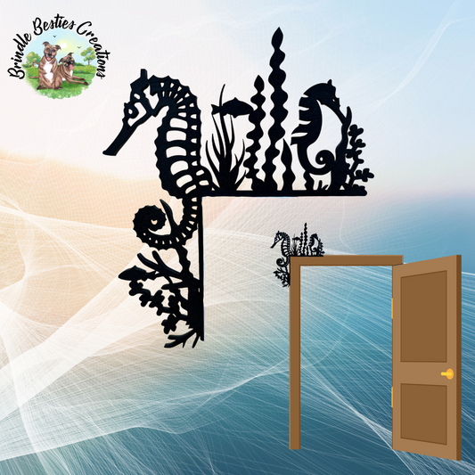 Sea Horse -  Under the Sea Decor - Wooden Door Trim Hanger