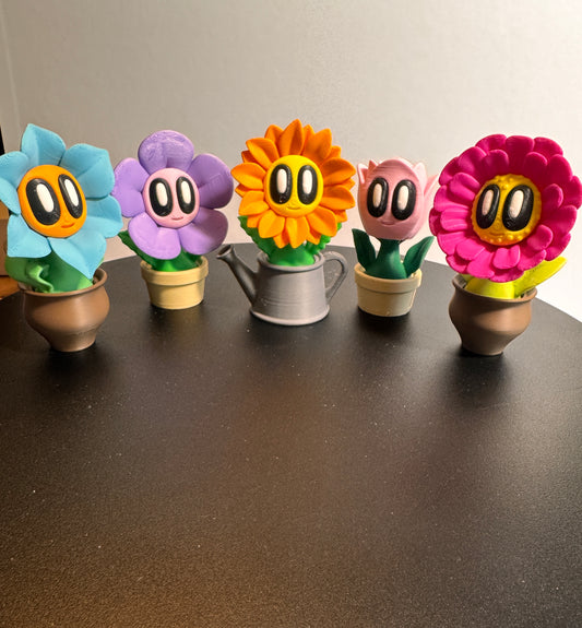 Blob Lab Mini Flower Garden Set – 5 Piece 3D Printed Display Set