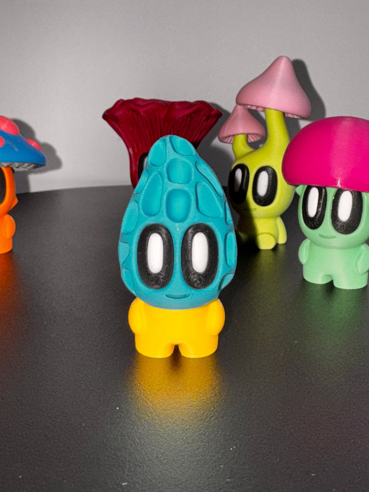 Blob Lab Mushroom Crew – 5 Piece 3D Printed Display Set