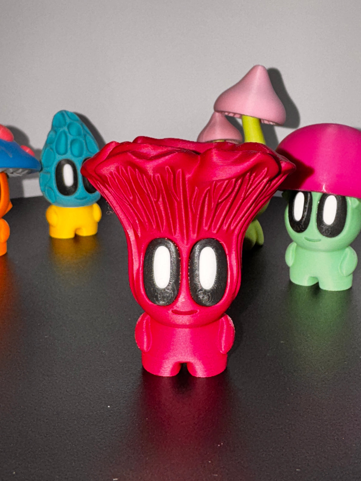 Blob Lab Mushroom Crew – 5 Piece 3D Printed Display Set