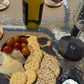 Handcrafted Hardwood Mosaic Snack Tray with Spalted Tamarind Accent – Food Safe Finish, Cork Base