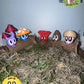 Blob Lab Mushroom Mini Planter Set – 5 Figurines with 3 Stands