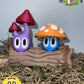 Blob Lab Mushroom Mini Planter Set – 5 Figurines with 3 Stands